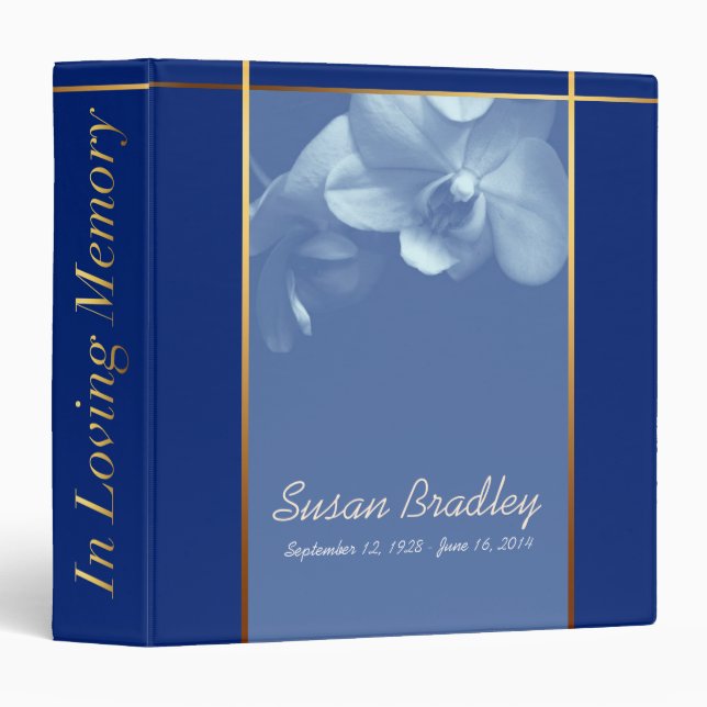 Orchid B Memorial Remembrance Books Personalized Binder (Front/Spine)