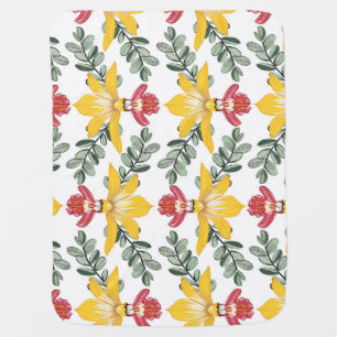 Orchid Beauty: Floral Pattern Elegance. Baby Blanket