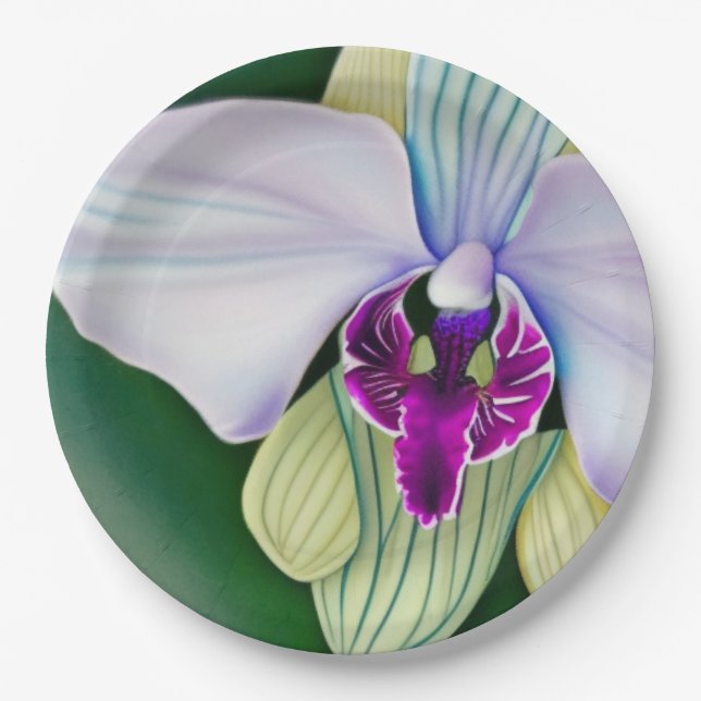 Orchid Beauty Paper Plates (Front)