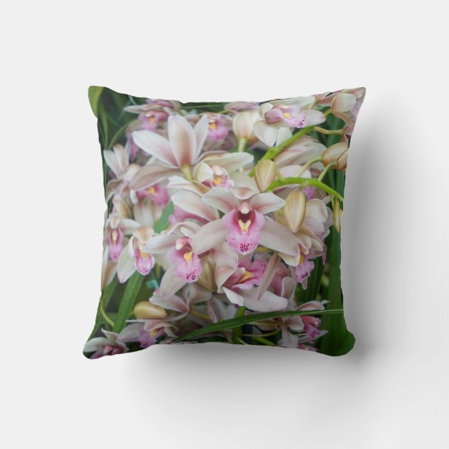Orchid Beauty Throw Pillow (Back)