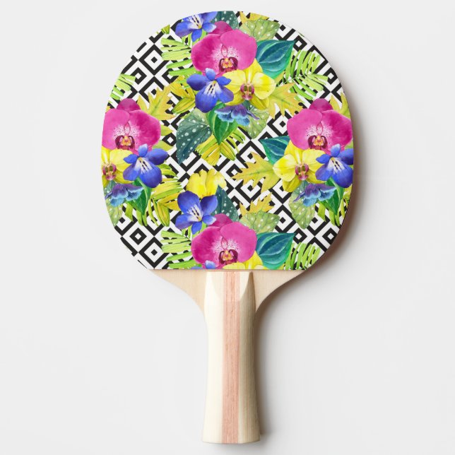 Orchid Begonia And Palm Leaves Ping-Pong Paddle (Front)