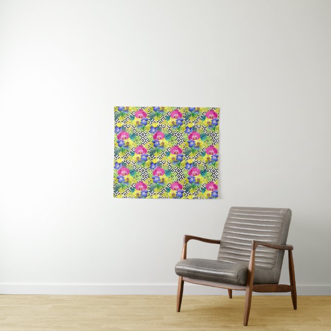 Orchid Begonia And Palm Leaves Tapestry (In Situ (Horizontal))