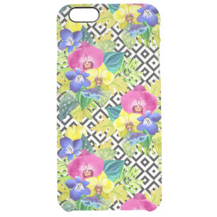 Orchid Begonia And Palm Leaves Clear iPhone 6 Plus Case