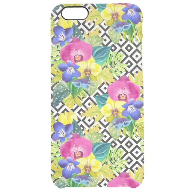 Orchid Begonia And Palm Leaves Uncommon iPhone Case (Back)