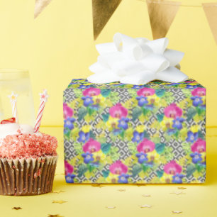 Orchid Begonia And Palm Leaves Wrapping Paper