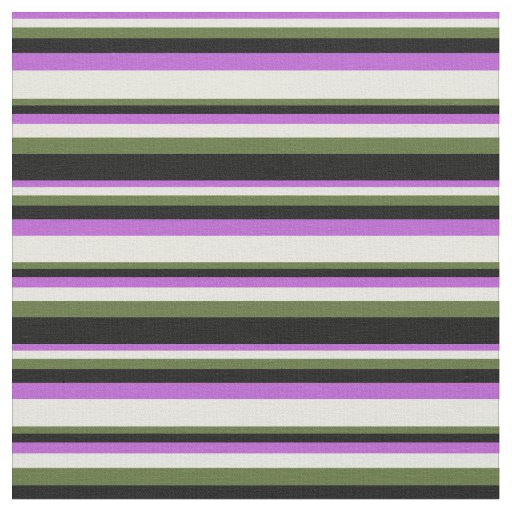 Orchid, Beige, Dark Olive Green & Black Pattern Fabric