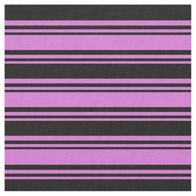 Orchid & Black Lines/Stripes Pattern Fabric (Close Up)