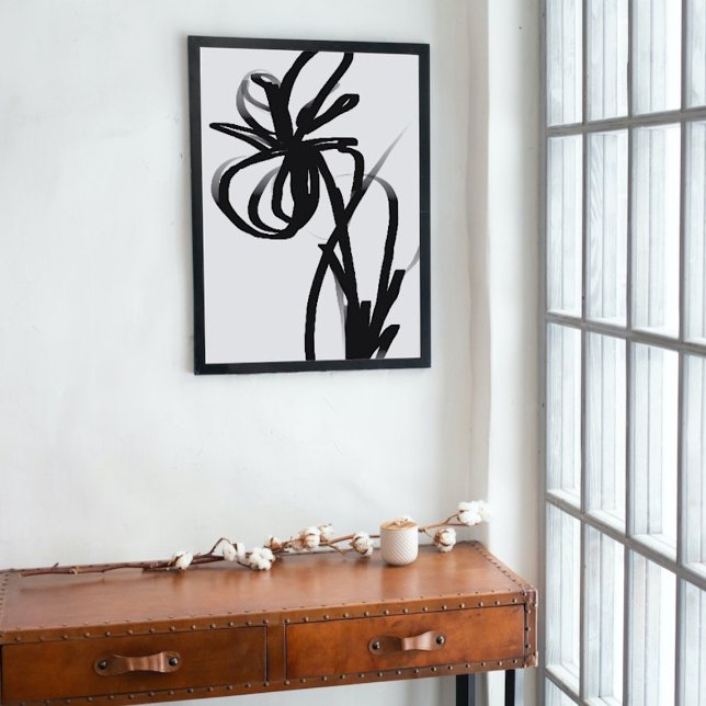 Orchid Blanc: Abstract White & Black Canvas Print (Creator Uploaded)