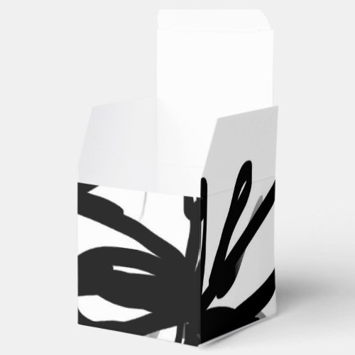 Orchid Blanc Abstract White  Black Favor Boxes