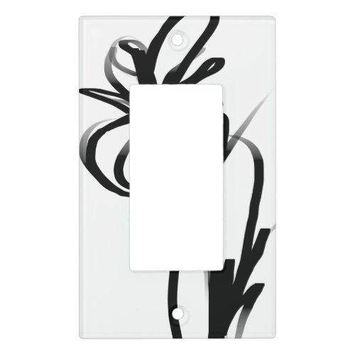 Orchid Blanc Abstract White  Black Light Switch Cover