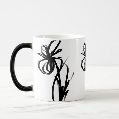 Orchid Blanc Abstract White  Black Magic Mug