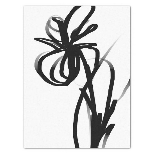 Orchid Blanc Abstract White  Black Tissue Paper