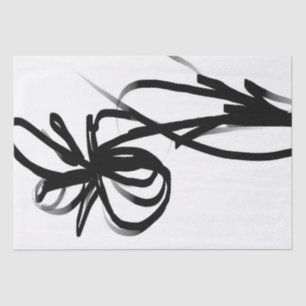 Orchid Blanc: Abstract White & Black Tissue Paper