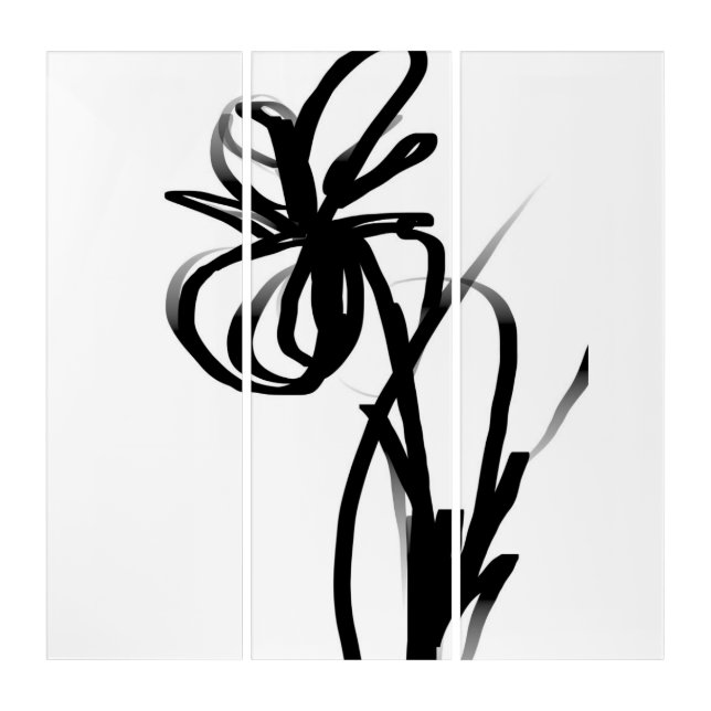 Orchid Blanc: Abstract White & Black Triptych (Front)