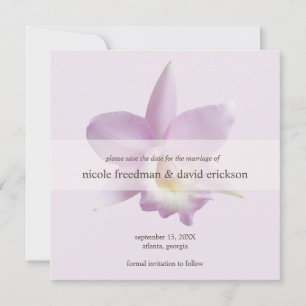 Orchid bloom violet modern wedding save the date