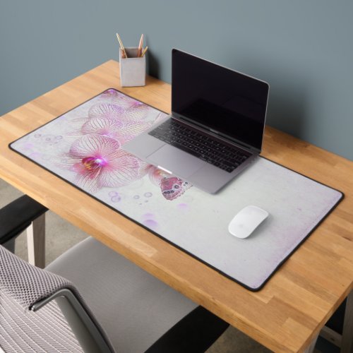 Orchid Blooms And Butterfly Desk Mat