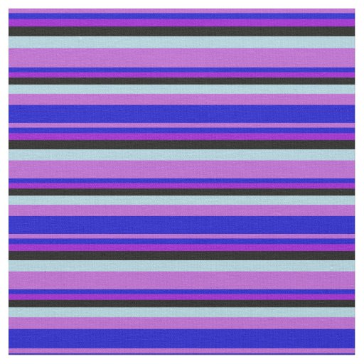 Orchid, Blue, Dark Violet, Black & Light Blue Fabric