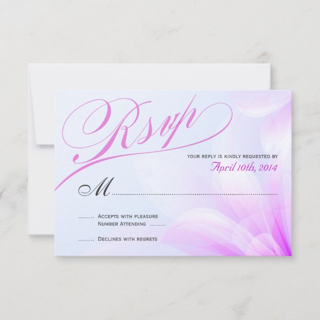 Orchid Blue Violet Floral RSVP Card (Front)