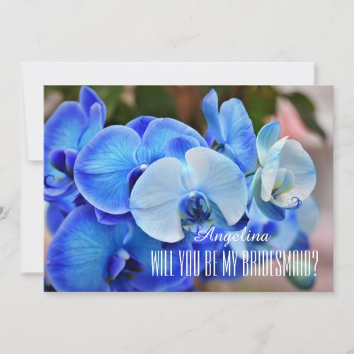 Orchid Blue Will you be my bridesmaid Invitation