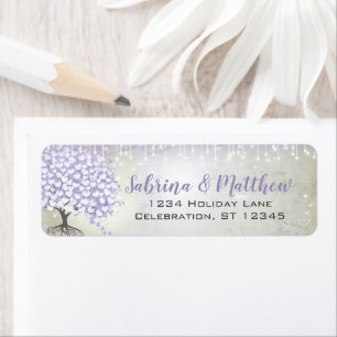 Orchid Blush Heart Leaf Tree Lilac Return Address Label