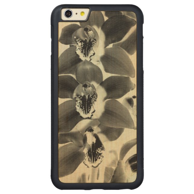 Orchid Blush Panels IV Carved Wood iPhone Case (Back)