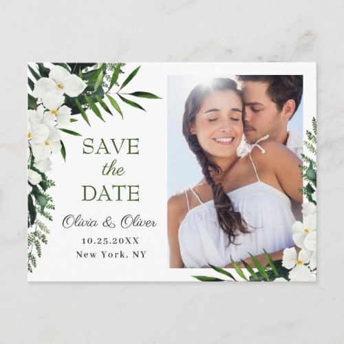 Orchid Bohemian Floral Wedding Save The Date PHOTO Announcement Postcard