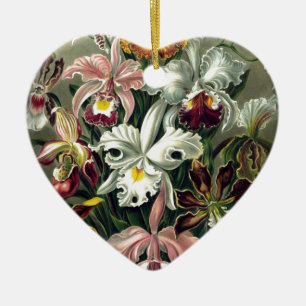 Orchid Botanical Print Ceramic Ornament