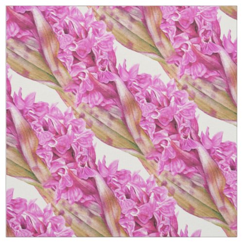 Orchid botanical purple art pattern fabric