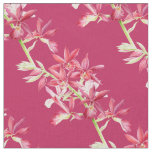 Orchid botanical red art pattern fabric