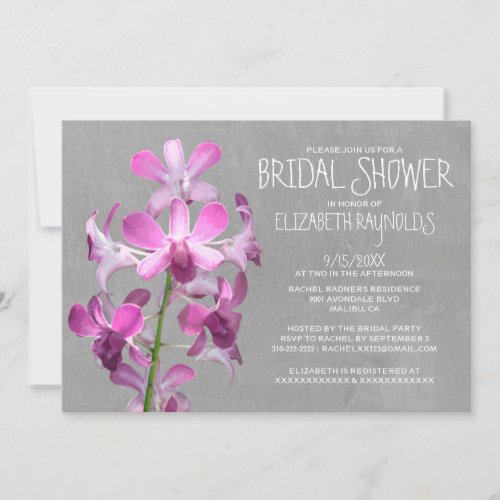 Orchid Bridal Shower Invitations
