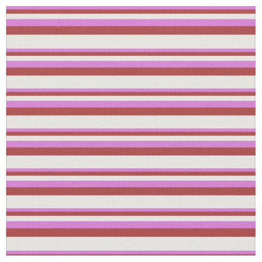 Orchid, Brown, and White Lines/Stripes Pattern Fabric