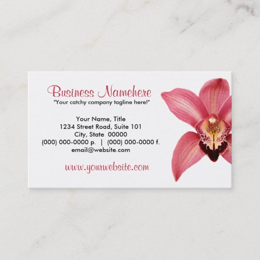 Customizable Orchid Business Cards