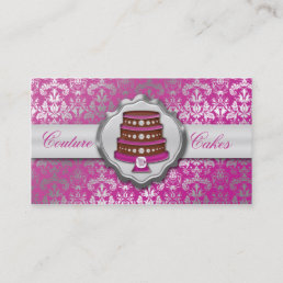 Orchid Cake Couture Glitzy Damask Cake Bakery Business Card