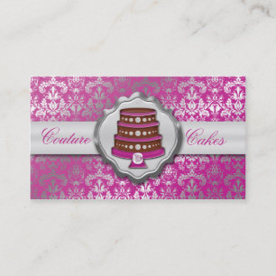 Orchid Cake Couture Glitzy Damask Cake Bakery Business Card