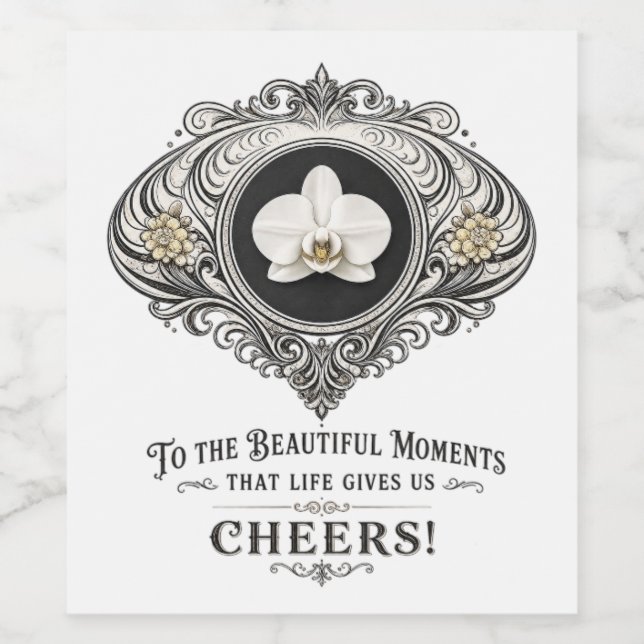 orchid cheers wine labels (Single Label)