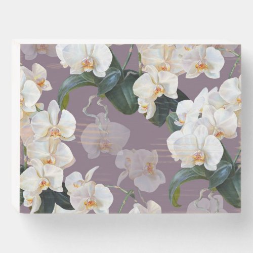 Orchid dark lavender watercolor wooden box sign