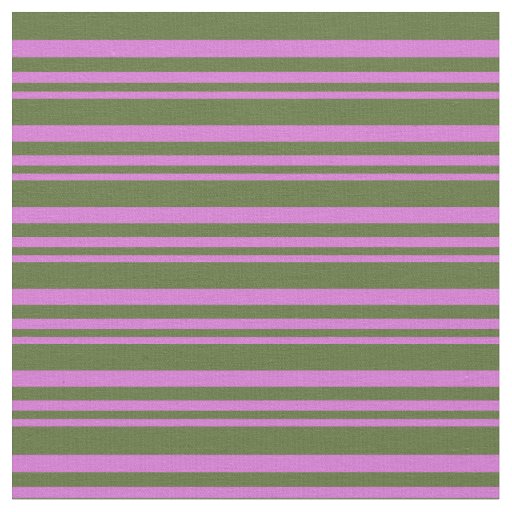 Orchid & Dark Olive Green Pattern of Stripes Fabric