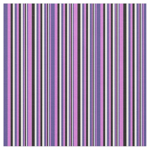 Orchid, Dark Slate Blue, White, and Black Pattern Fabric