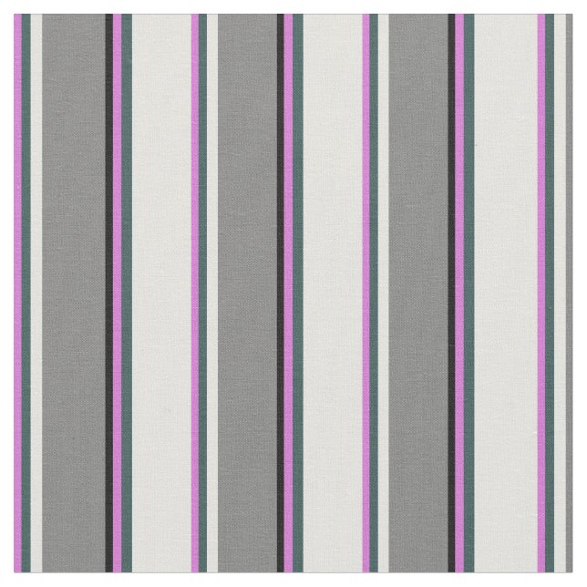 Orchid, Dark Slate Gray, Light Cyan, Grey & Black Fabric (Close Up)