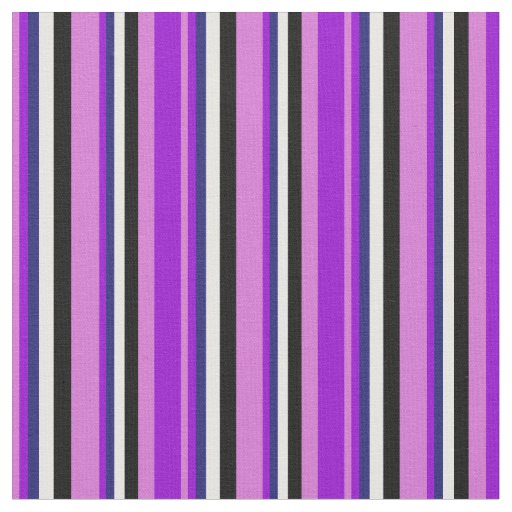 Orchid, Dark Violet, Midnight Blue, White & Black Fabric