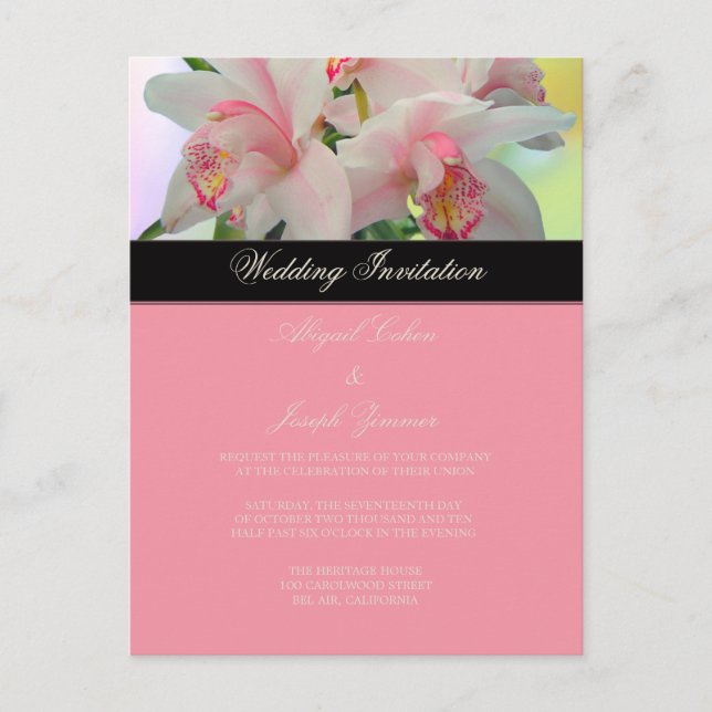 Orchid, diy Wedding Invitation / save the date Postcard (Front)