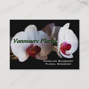 Orchid Dual Luxury Pearl Florist Business Card by LiquidEyes at Zazzle