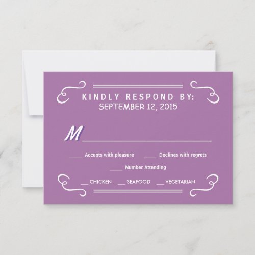 Orchid Eat Drink &amp; RSVP Rustic Wedding Reply