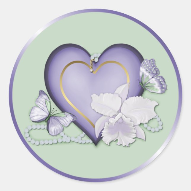 Orchid Elegance Classic Round Sticker (Front)
