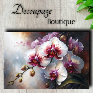 Orchid Elegance Floral Decoupage Tissue Paper