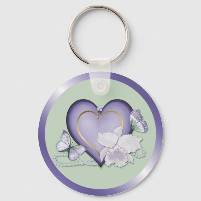 Orchid Elegance Keychain (Front)