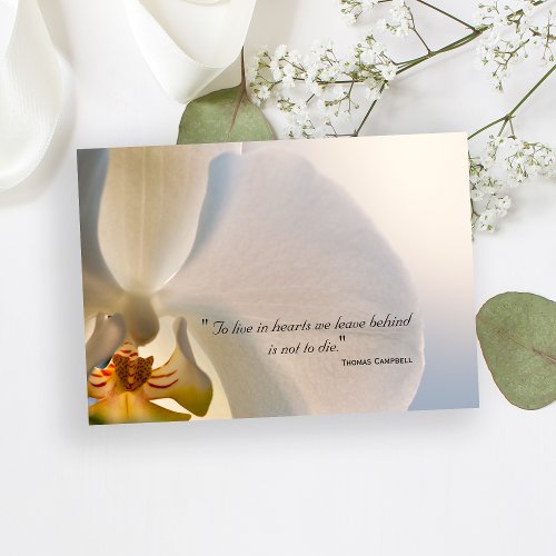 Orchid Elegance Thank You for Your Sympathy Note Invitation