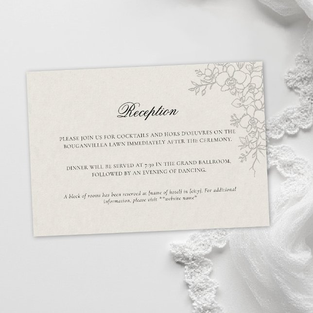 Orchid Elegant Ecru Formal Traditional Wedding Enclosure Card (orchid wedding enclosure card formal modern classic traditional black tie parents hosted ecru)