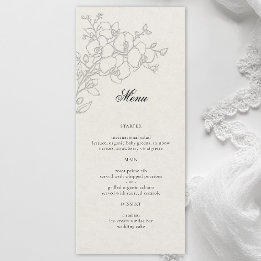 Orchid Elegant Ecru Formal Traditional Wedding Menu