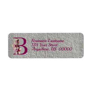 Orchid Elegant Monogram Initial B Address Label